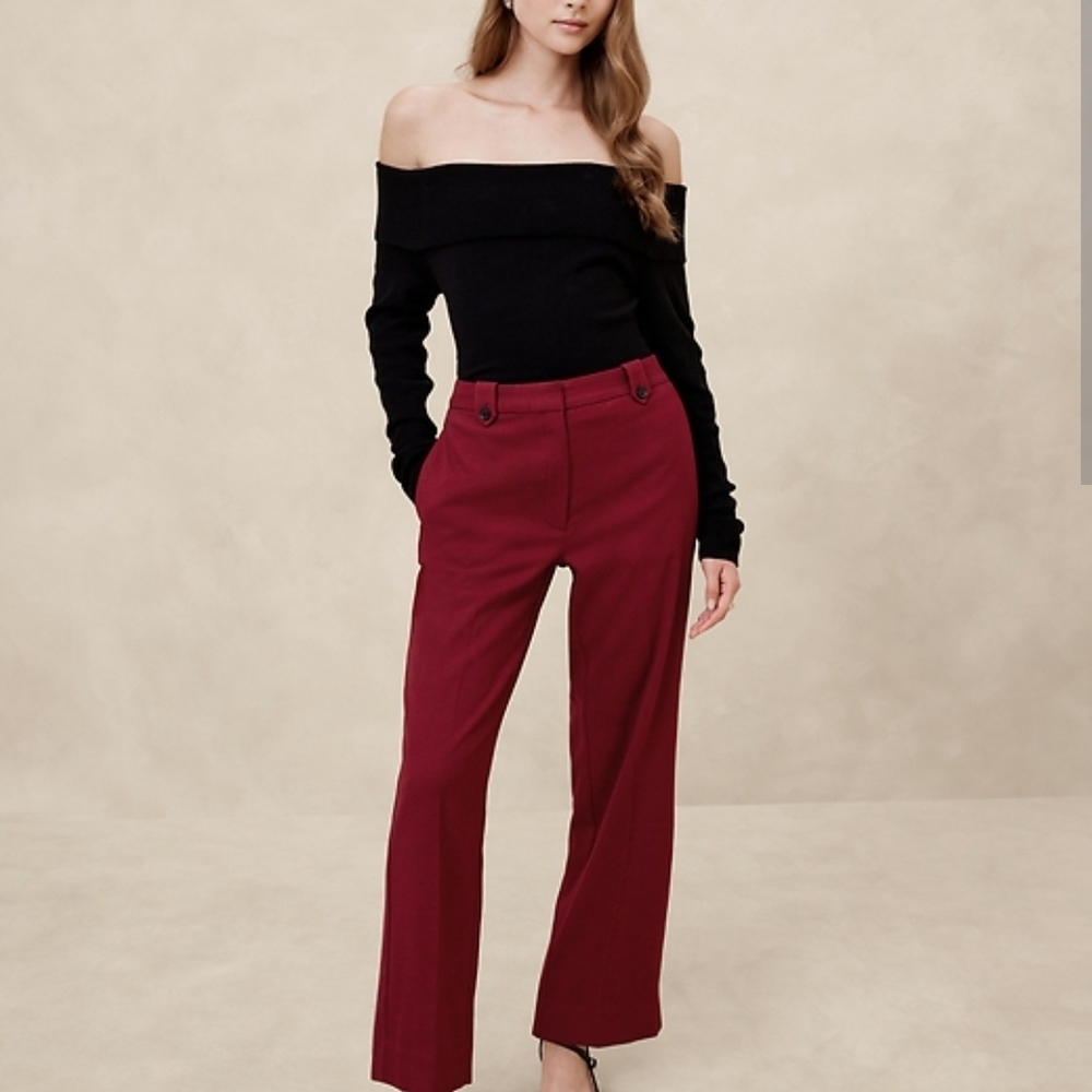 Banana Republic Burgundy Wide Leg Pants